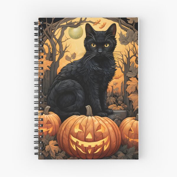 Item preview, Halloween Black Cat with Pumpkin designed and sold by Marina3333.