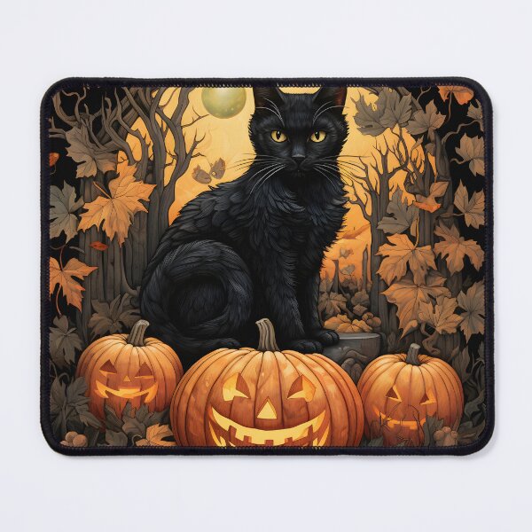 Item preview, Halloween Black Cat with Pumpkin designed and sold by Marina3333.