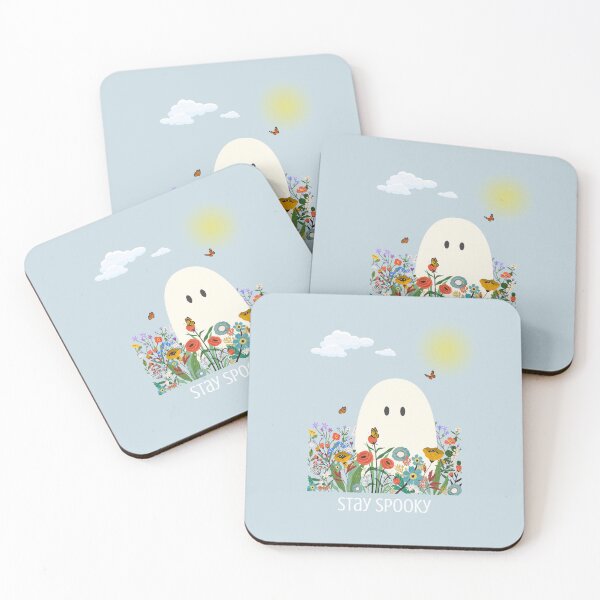 Item preview, Stay Spooky ghost with in a flower meadow designed and sold by DesignCollectiv.