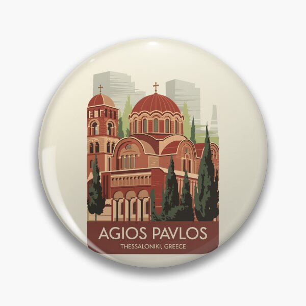 Item preview, Thessaloniki Agios Pavlos Travel Art Vintage designed and sold by KrisSidDesigns.