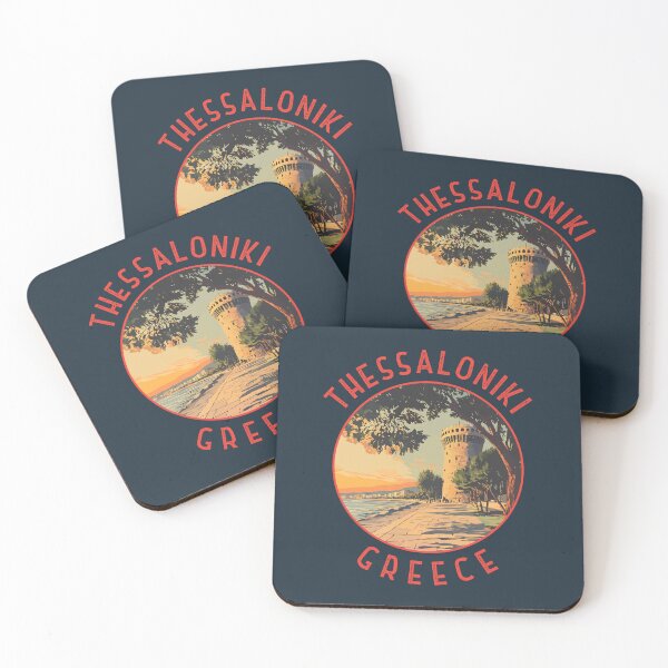 Item preview, Thessaloniki Greece Retro Distressed Circle designed and sold by KrisSidDesigns.