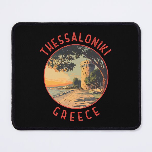 Item preview, Thessaloniki Greece Retro Distressed Circle designed and sold by KrisSidDesigns.