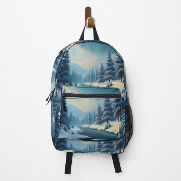 Item preview, Serene Winter Landscape with River and Snowy Trees designed and sold by RaiyaTees.