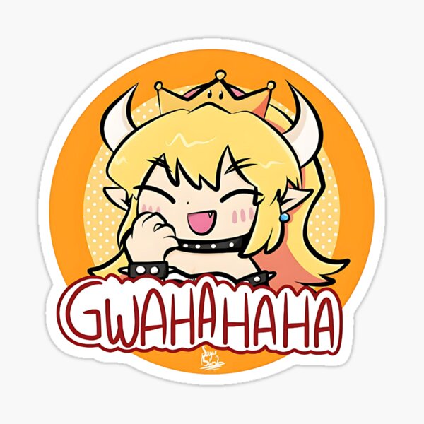 Item preview, Bowsette Sticker laughing Gwahahaha designed and sold by LegendaryStore1.