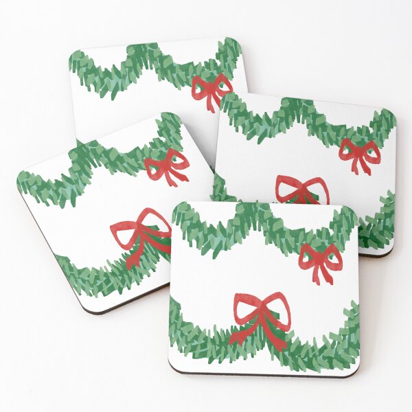 Item preview, Simple Festive Green Garland with Red Bow Pattern designed and sold by pink-cowboy.