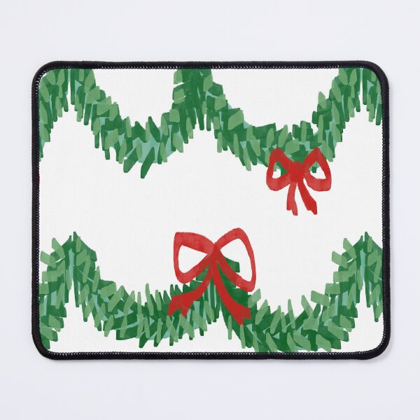 Item preview, Simple Festive Green Garland with Red Bow Pattern designed and sold by pink-cowboy.