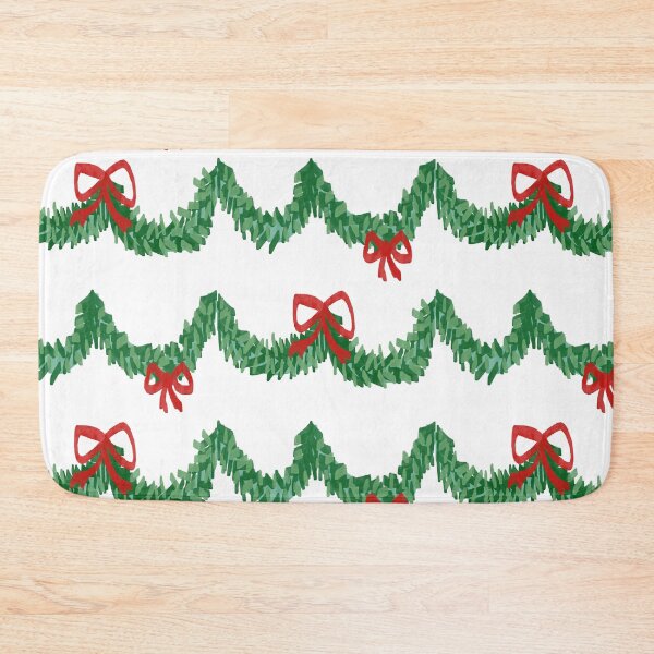 Item preview, Simple Festive Green Garland with Red Bow Pattern designed and sold by pink-cowboy.