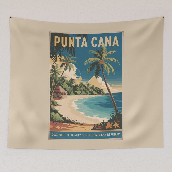 Item preview, Punta Cana Illustration Travel Art Vintage designed and sold by KrisSidDesigns.