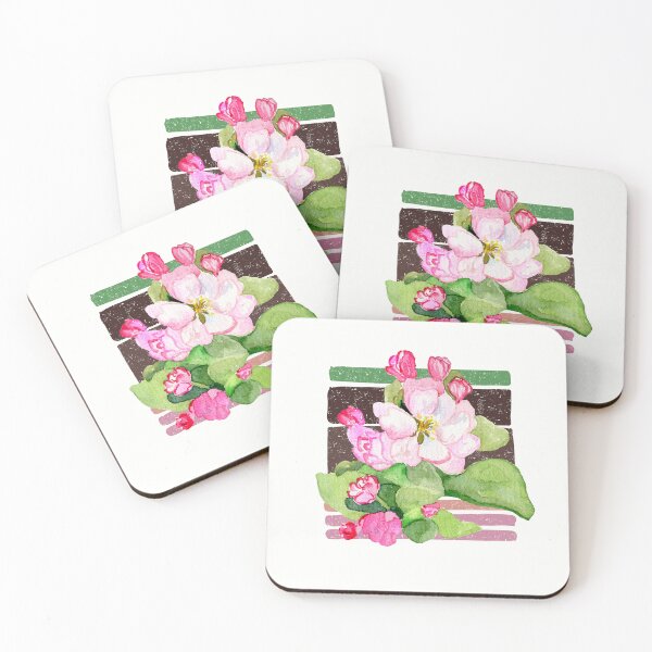 Artikelvorschau, Arkansas State Apfelblüten-Blumen-Aquarell-klassisches T-Shirt Sticker entworfen und verkauft von ThinkNature!.