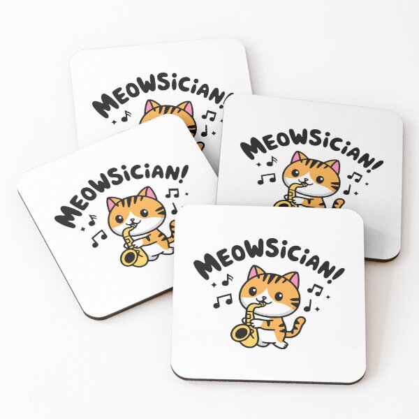 Item preview, Meowsician! Cute Saxophone Cat Pun designed and sold by PMCreative.