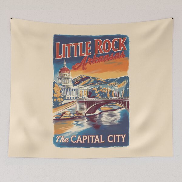 Item preview, Little Rock Arkansas Painterly Travel Art Vintage designed and sold by KrisSidDesigns.