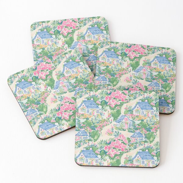 Item preview, English cottage gardens watercolor painting designed and sold by SophieClimaArt.