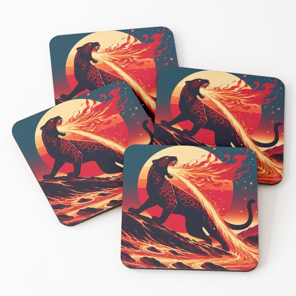 Item preview, Fire Lava Jaguar Breathing Fire, Ai Generated Art  designed and sold by ACC .