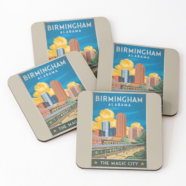 Item preview, Birmingham Alabama Travel Art Vintage designed and sold by KrisSidDesigns.