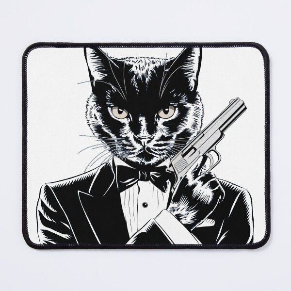 Item preview, Special cat agent wearing suit and bow tie designed and sold by LostForSpace.