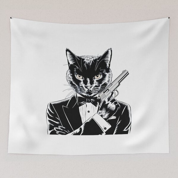 Item preview, Special cat agent wearing suit and bow tie designed and sold by LostForSpace.