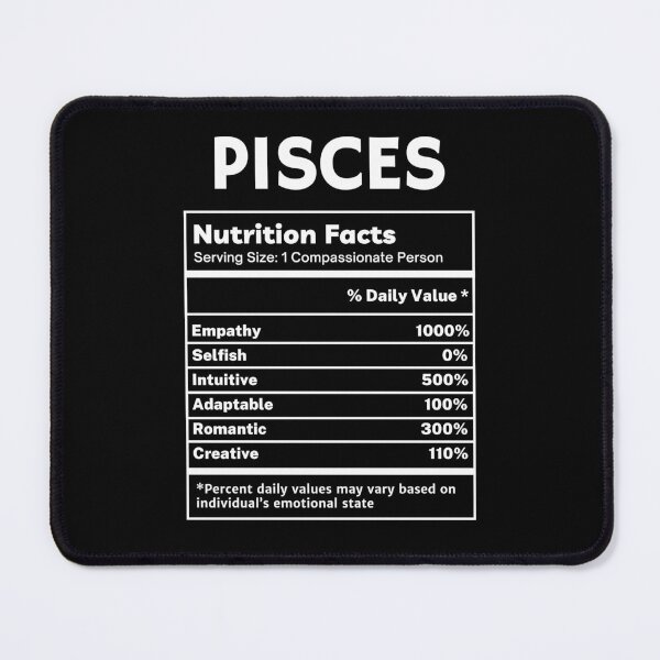 Item preview, Pisces Horoscope Funny Nutritional Facts Gifts designed and sold by SpeakSarcasm.