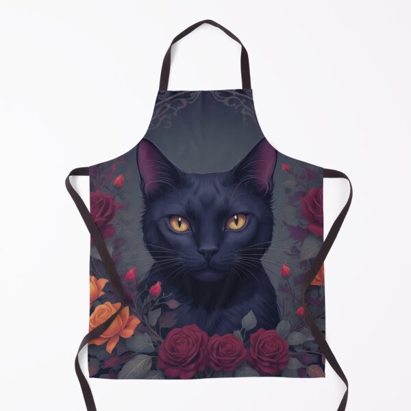 Item preview, Elegant Gothic Black Cat Surrounded by Roses designed and sold by dreamparlor.