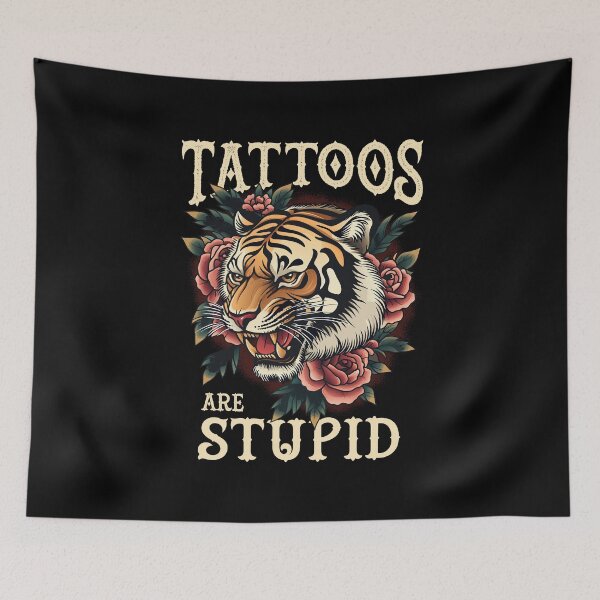 Item preview, Vintage Tiger Tattoo Art - Tattoos Are Stupid designed and sold by Maria Garcia.