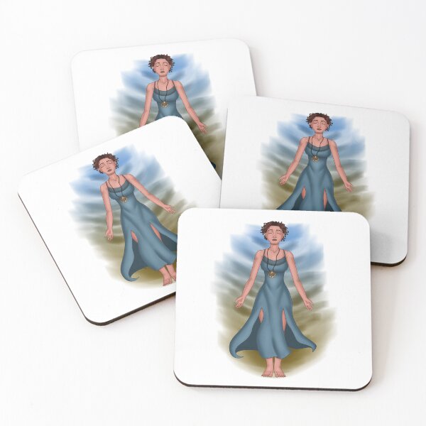 Item preview, Wicce with closed eyes wearing  a blue dress designed and sold by AssortedDrawings.