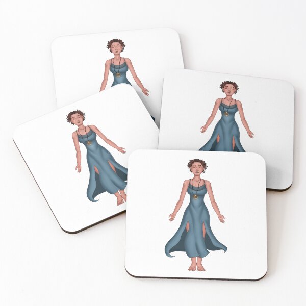 Item preview, Wicce with closed eyes wearing  a blue dress nb designed and sold by AssortedDrawings.