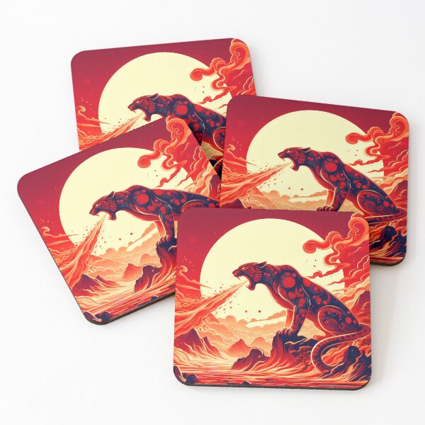Item preview, Fire Lava Jaguar Breathing Fire, Ai Generated Art  designed and sold by ACC .