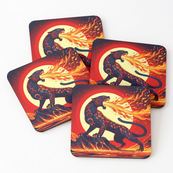 Item preview, Fire Lava Jaguar Breathing Fire, Ai Generated Art  designed and sold by ACC .