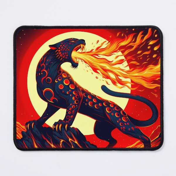 Item preview, Fire Lava Jaguar Breathing Fire, Ai Generated Art designed and sold by ACC .