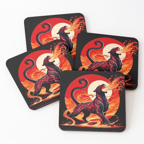 Item preview, Fire Lava Jaguar Breathing Fire, Ai Generated Art  designed and sold by ACC .