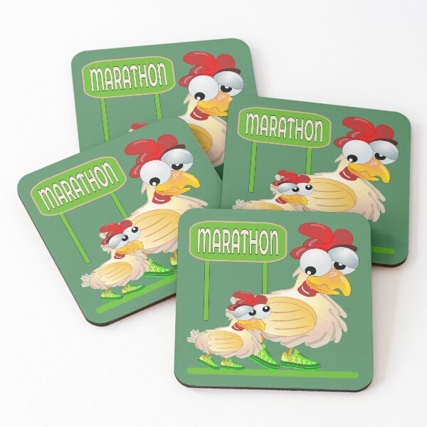 Item preview, Marathon Running Chickens designed and sold by minimalartstory.