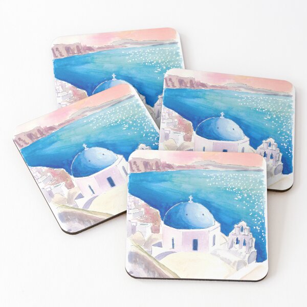 Item preview, View of the Aegean from top of Caldera at Oia with Blue Cupolas designed and sold by artshop77.