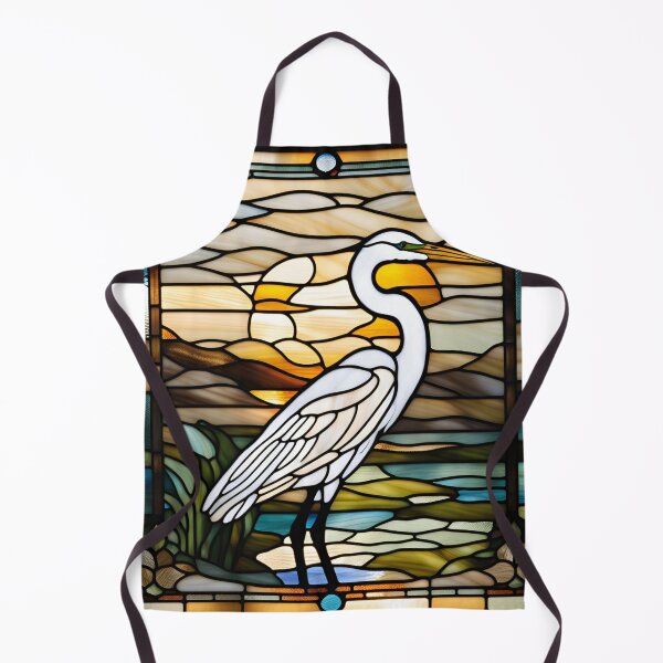 Item preview, Great Egret White Bird Stained Glass Window Decorative Art Design designed and sold by rosaliemillen.