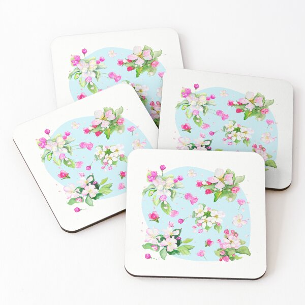 Artikelvorschau, Arkansas State Apfelblüten-Blumen-Aquarell-klassisches T-Shirt Sticker entworfen und verkauft von ThinkNature!.