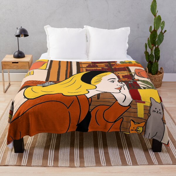 Item preview, Vintage Retro Woman Dreams Cozy Bedroom designed and sold by NeonxHeart.