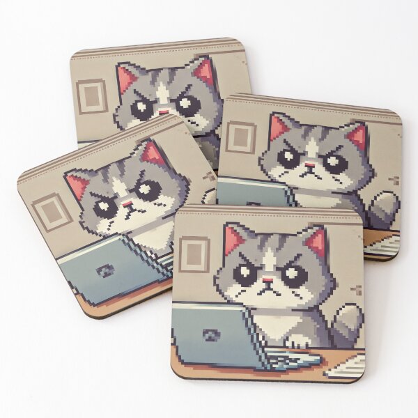 Item preview, Angry Cat at Laptop designed and sold by TrueMotion.