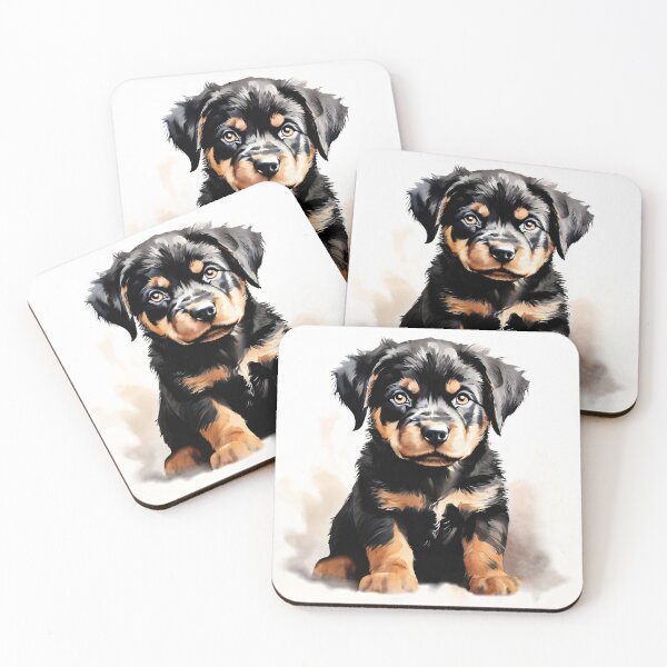 Item preview, Vintage Dog Art: Rottweiler Puppy Portrait | Animal Art | Watercolor Painting | Animal Portrait designed and sold by UnhingedBird.
