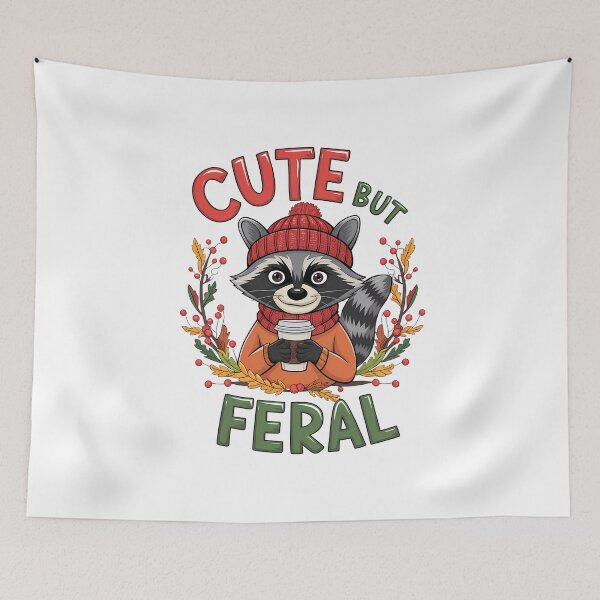 Item preview, Raccoon Cute But Feral Raccoon Funny Raccoon Lovers designed and sold by ArtByKatti.