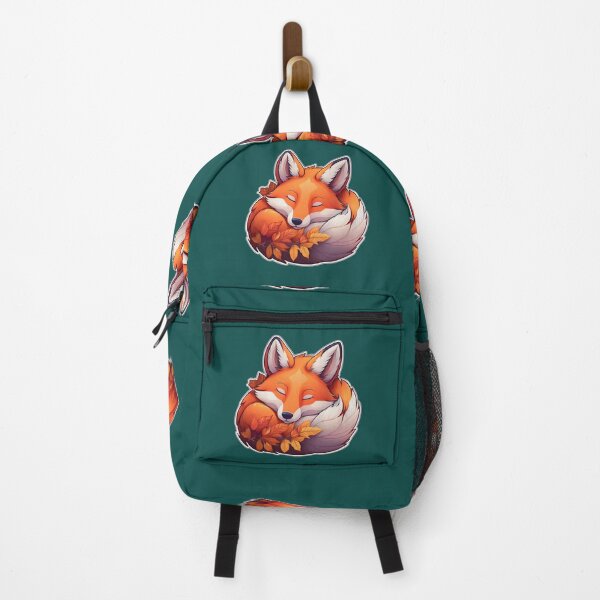 Item preview, A cute, cartoon fox curled up and sleeping peacefully. It is surrounded by colorful autumn leaves. designed and sold by HEMRO.