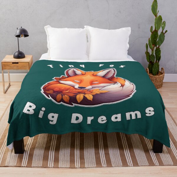 Item preview, A cute, cartoon fox curled up and sleeping peacefully. It is surrounded by colorful autumn leaves. designed and sold by HEMRO.