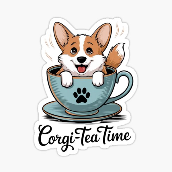 Item preview, Corgi Tea Time Adorable Design designed and sold by LaurenCrest.