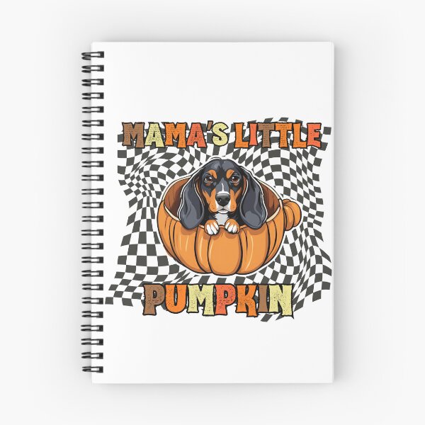 Item preview, "Mama's Little Pumpkin" - Alpine Dachsbracke in Halloween Pumpkin with Checkered Background designed and sold by GoodyPaws.