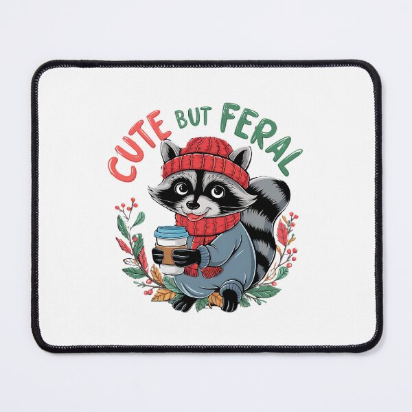 Item preview, Raccoon Cute But Feral Raccoon Funny Loves Coffee designed and sold by ArtByKatti.