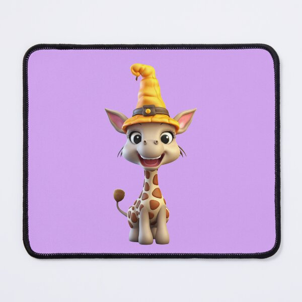 Item preview, Kawaii Halloween Giraffe in Orange Witch Hat designed and sold by KawaiiArtStyle.