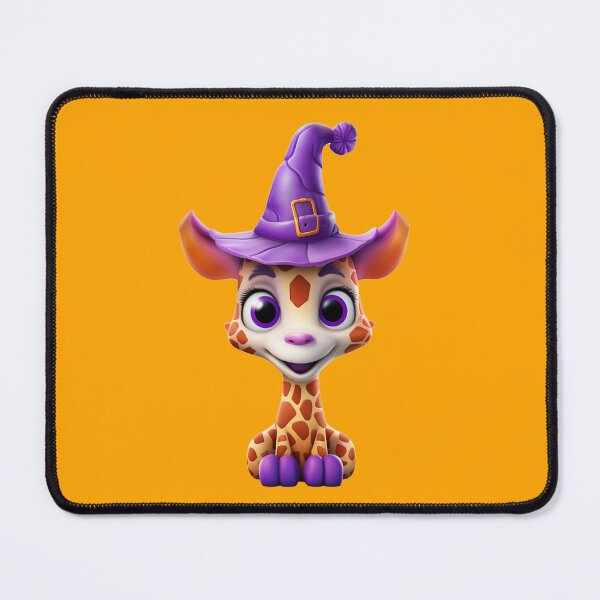 Item preview, Kawaii Halloween Giraffe in Purple Witch Hat designed and sold by KawaiiArtStyle.