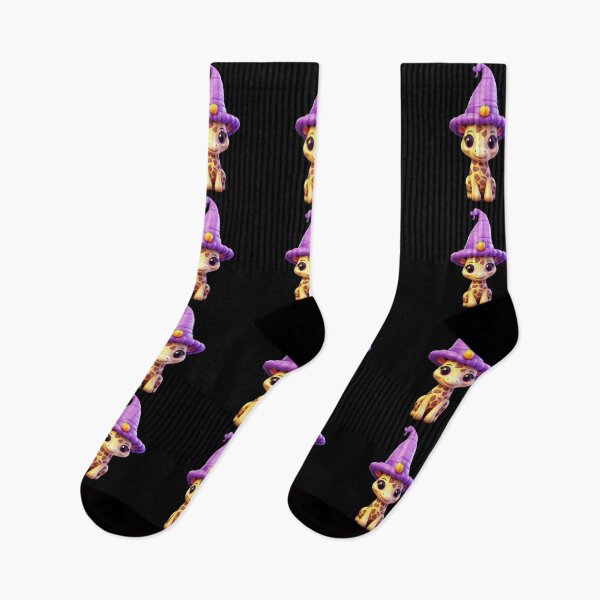 Item preview, Kawaii Halloween Giraffe in Purple Witch Hat designed and sold by KawaiiArtStyle.