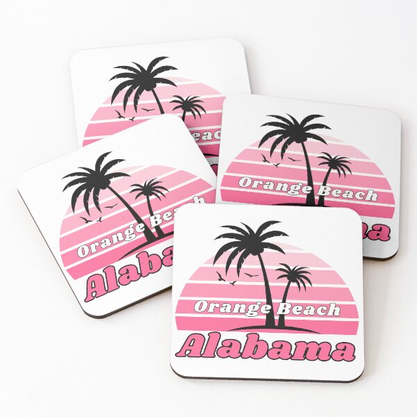 Item preview, Retro Orange Beach Alabama Palm Tree at Sunset designed and sold by karmdaf.