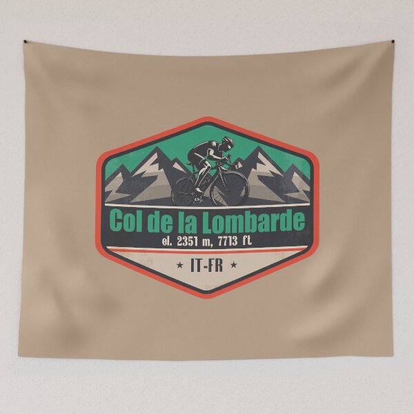 Item preview, Col de la Lombarde Italy-France Cycling Mountain Design designed and sold by CynthiaGraphics.