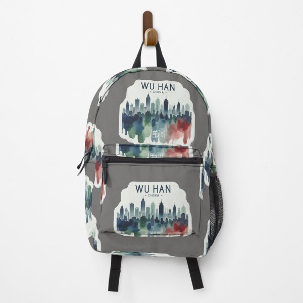 Item preview, Wuhan China Watercolor Skyline Minimalist Sticker Design, designed and sold by PaintMeWorld.
