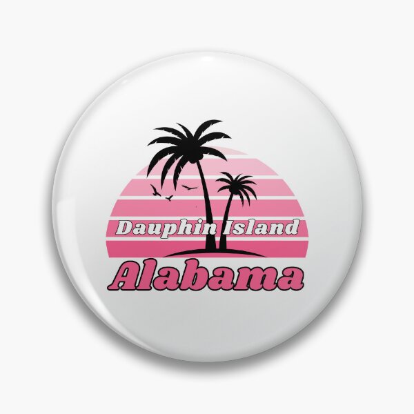Item preview, Retro Cool Dauphin Island Beach Alabama Palm Tree at Sunset designed and sold by karmdaf.