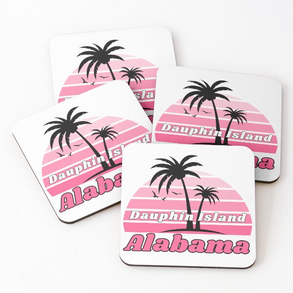 Item preview, Retro Cool Dauphin Island Beach Alabama Palm Tree at Sunset designed and sold by karmdaf.